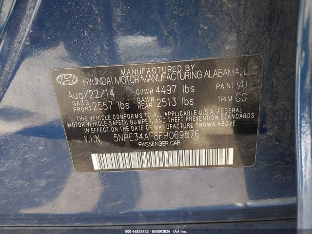 Hyundai Sonata Sport 2015 5NPE34AF8FH069876 Image 9