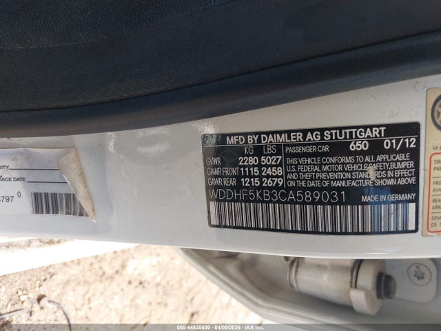 Aukcja sprzedaży 2012 Mercedes-benz E 350, vin: WDDHF5KB3CA589031, numer aukcji: 44835009