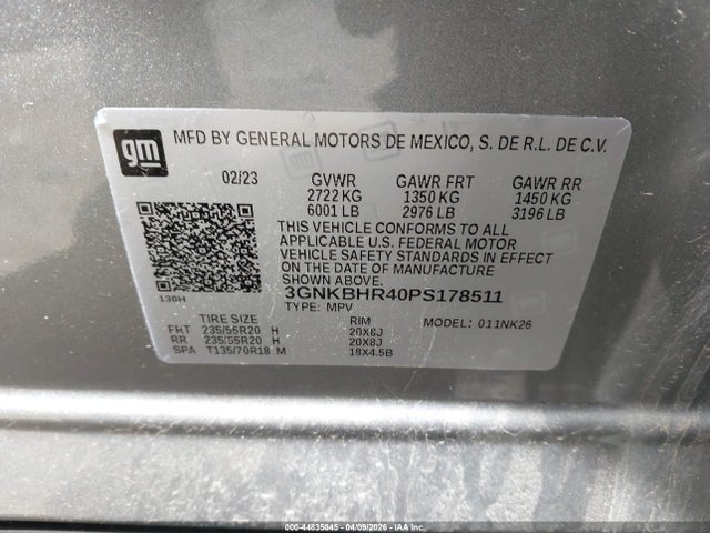 Aukcja sprzedaży 2023 Chevrolet Blazer Awd 2lt, vin: 3GNKBHR40PS178511, numer aukcji: 44835045