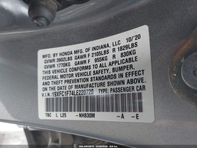 19XFC1F74LE220720 Honda Civic Ex-l