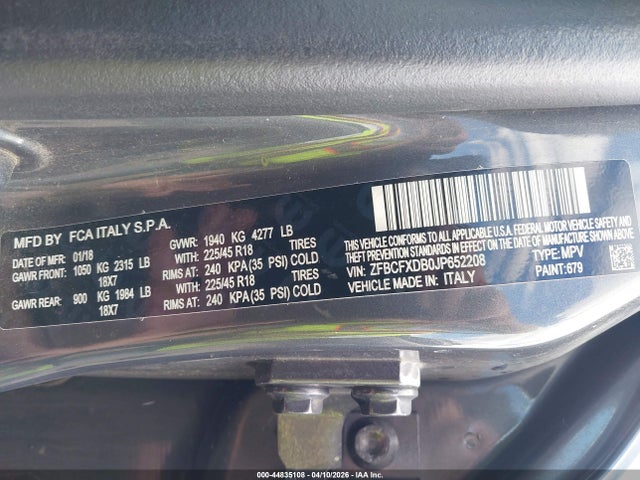 Fiat 500x Lounge Fwd 2018 ZFBCFXDB0JP652208 Image 9