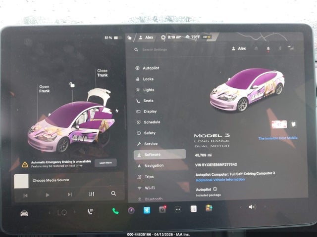 Продажа на аукционе авто 2022 Tesla Model 3 Long Range Dual Motor All-wheel Drive, vin: 5YJ3E1EB6NF277842, номер лота: 44835166