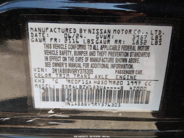 Nissan Sentra S Xtronic Cvt 2024 3N1AB8BV9RY376305 Image 9