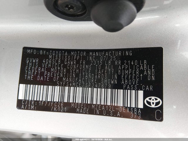 5YFS4MCE7SP247679 Toyota COROLLA SE