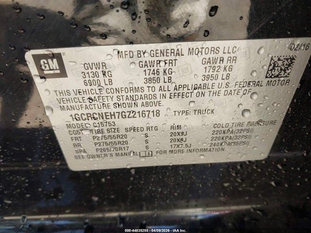 1GCRCNEH7GZ216718 Chevrolet Silverado 1500 Wt