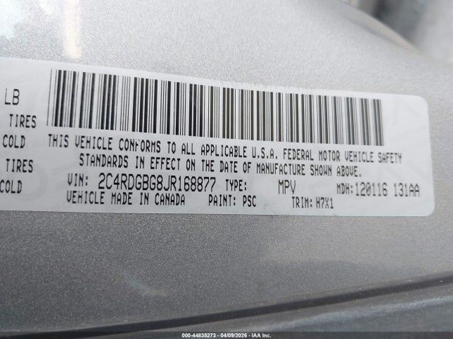 Dodge Grand Caravan Se 2018 2C4RDGBG8JR168877 Image 9