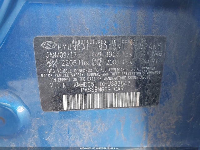44835315 :رقم المزاد ، KMHD35LHXHU383842 vin ، 2017 Hyundai Elantra Gt مزاد بيع