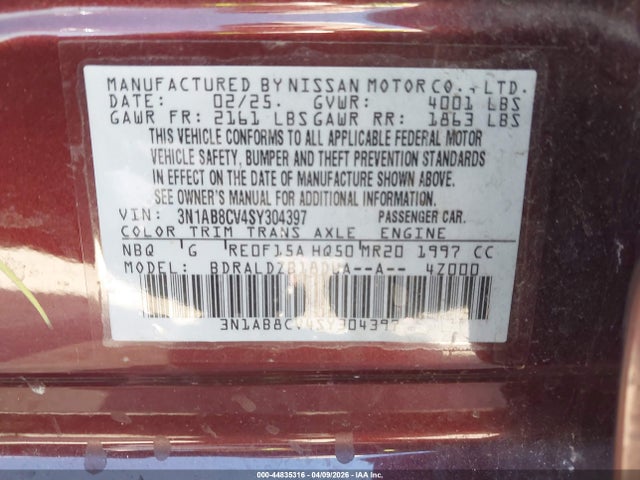 Nissan SENTRA SV 2025 3N1AB8CV4SY304397 Image 9