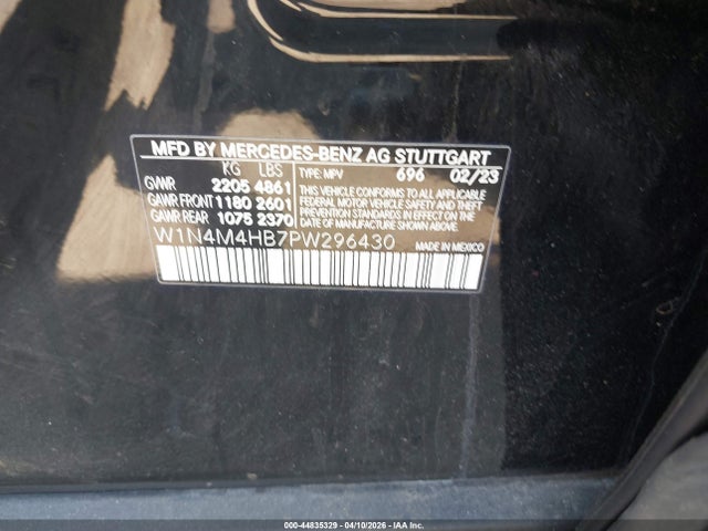 44835329 :رقم المزاد ، W1N4M4HB7PW296430 vin ، 2023 Mercedes-benz Glb 250 4matic مزاد بيع