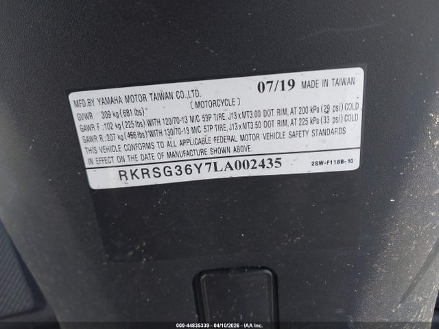 RKRSG36Y7LA002435 Yamaha XC155