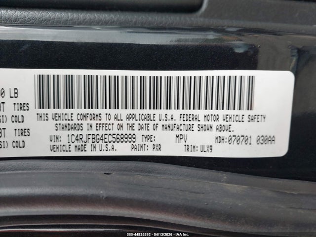 Продажа на аукционе авто 2014 Jeep Grand Cherokee Limited, vin: 1C4RJFBG4EC568999, номер лота: 44835392