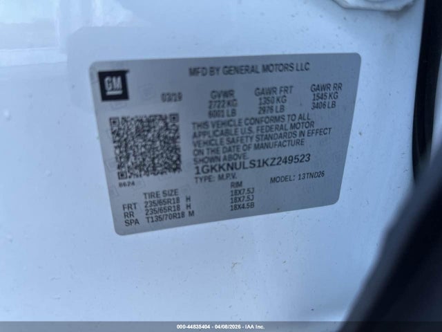 2019 GMC ACADIA 1GKKNULS1KZ249523 Photo 8