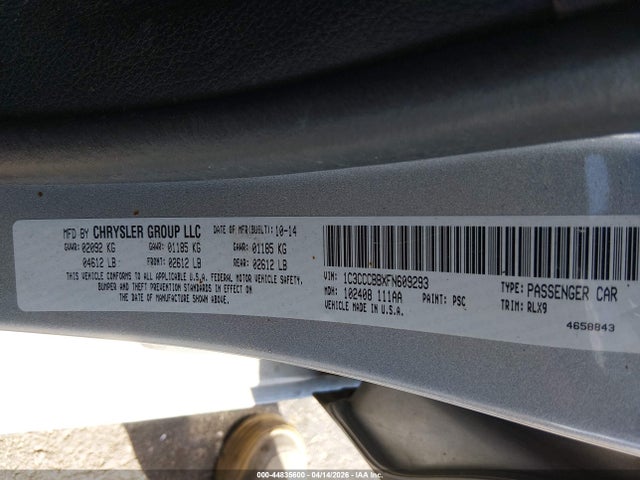 44835600 :رقم المزاد ، 1C3CCCBBXFN609293 vin ، 2015 Chrysler 200 S مزاد بيع