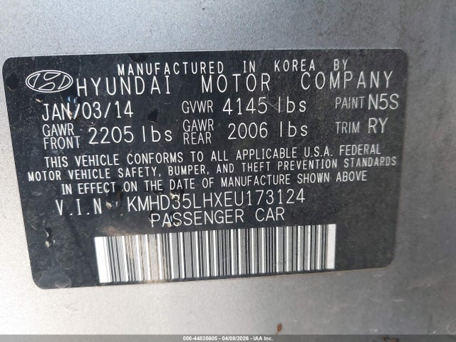 KMHD35LHXEU173124 Hyundai ELANTRA GT
