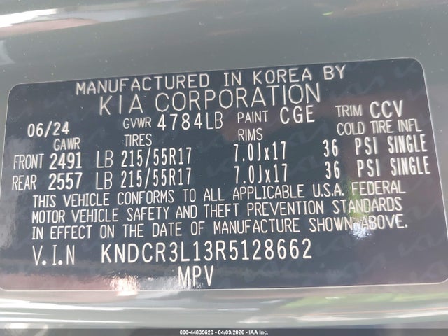 Aukcja sprzedaży 2024 Kia Niro Ev Wind, vin: KNDCR3L13R5128662, numer aukcji: 44835620