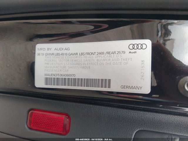 Продаж на аукціоні авто 2019 Audi A5 45 Premium, vin: WAUENCF53KA066970, номер лоту: 44835628