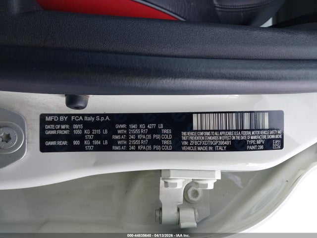Fiat 500x Lounge 2016 ZFBCFXDT9GP396491 Image 9