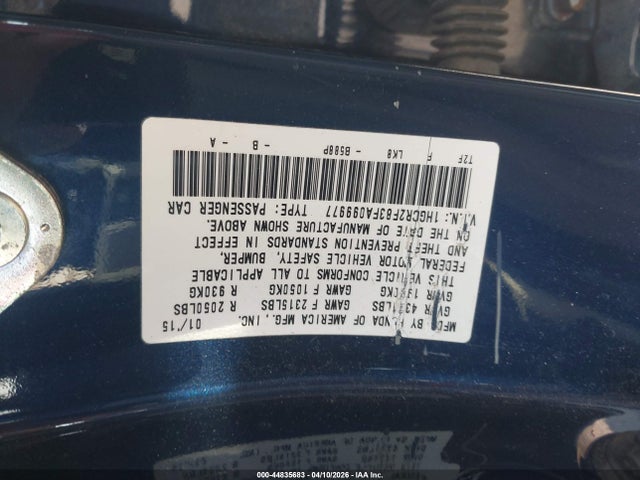 Honda Accord Ex-l 2015 1HGCR2F83FA099977 Image 9
