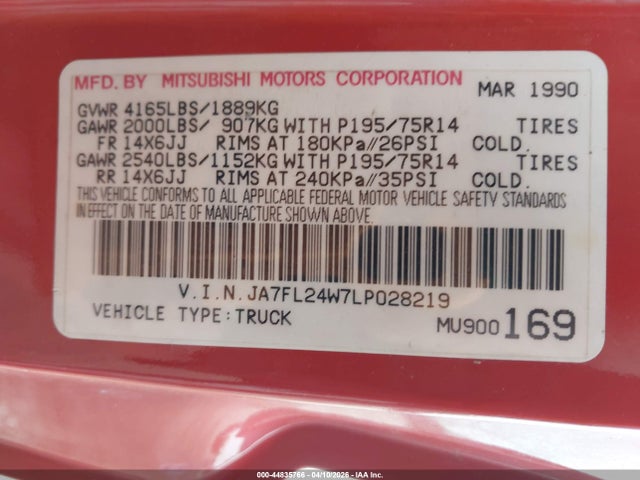 1990 MITSUBISHI MIGHTY MAX / S JA7FL24W7LP028219 Photo 8