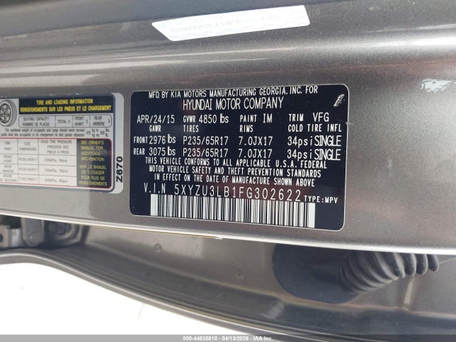 5XYZU3LB1FG302622 Hyundai Santa Fe Sport 2.4l