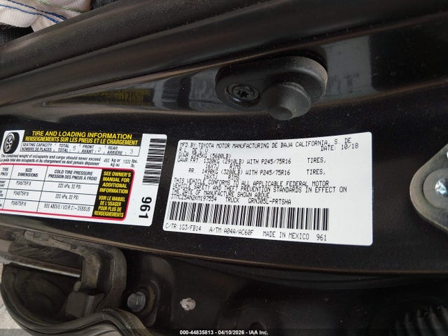 Aukcja sprzedaży 2019 Toyota Tacoma Sr V6, vin: 3TMCZ5AN2KM197554, numer aukcji: 44835813