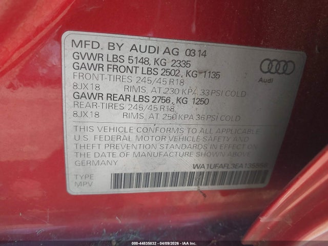 2014 AUDI ALLROAD WA1UFAFL3EA135556 Photo 8