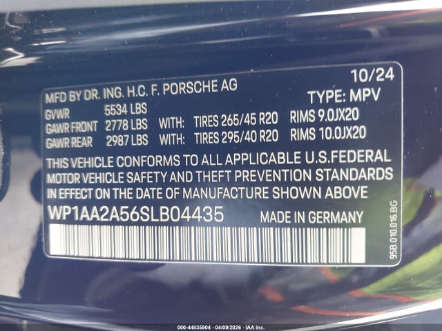 WP1AA2A56SLB04435 Porsche Macan T