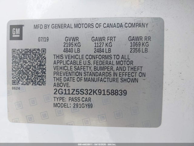 2G11Z5S32K9158839 Chevrolet IMPALA LT