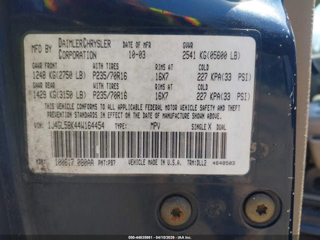 2004 JEEP LIBERTY 1J4GL58K44W164454 Photo 8