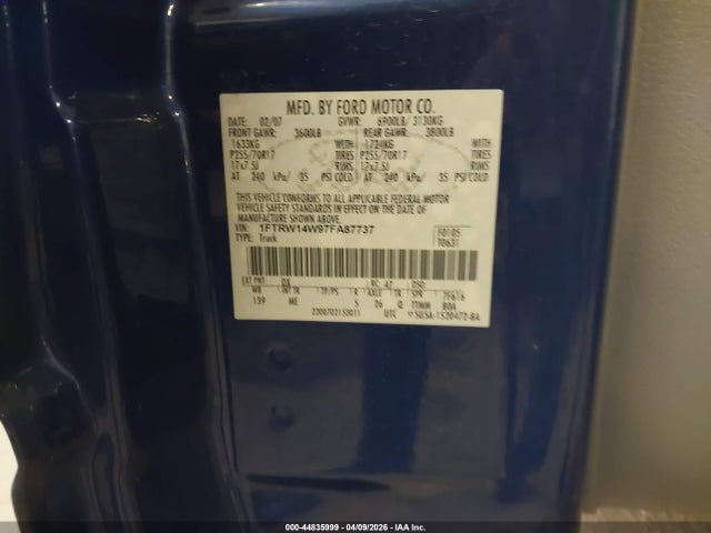 2007 FORD F-150 1FTRW14W97FA87737 Photo 8