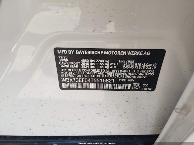 44836028 :رقم المزاد ، WBX73EF04T5516821 vin ، 2026 Bmw X1 Xdrive28i مزاد بيع