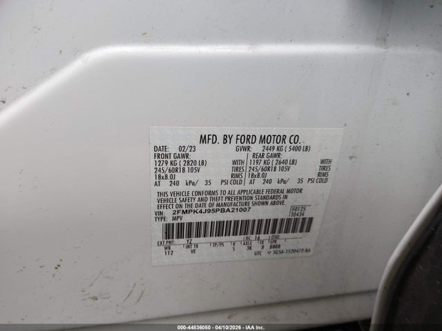 Продаж на аукціоні авто 2023 Ford Edge Sel/st-line, vin: 2FMPK4J95PBA21007, номер лоту: 44836050