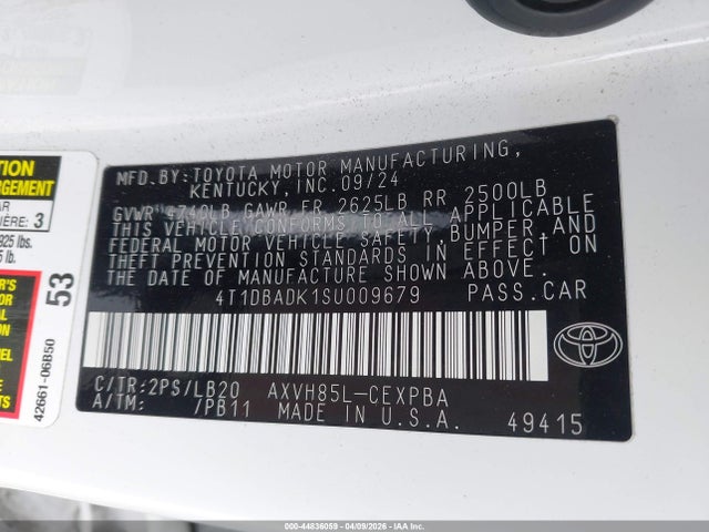 4T1DBADK1SU009679 Toyota CAMRY XSE