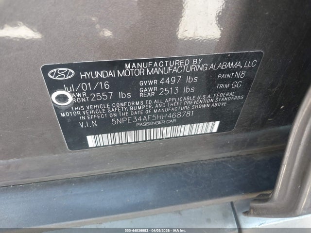 2017 HYUNDAI SONATA 5NPE34AF5HH468781 Photo 8