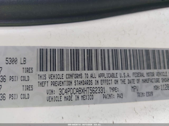 3C4PDCABXHT562331 Dodge JOURNEY SE