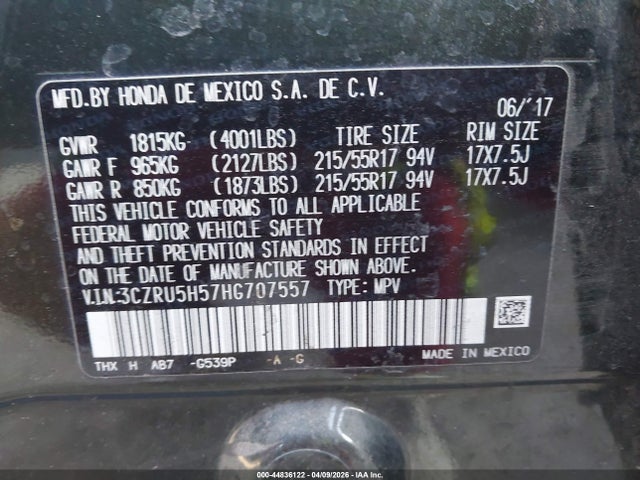 3CZRU5H57HG707557 Honda HR-V EX