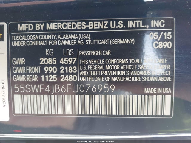 Mercedes-Benz C 300 2015 55SWF4JB6FU076959 Image 9