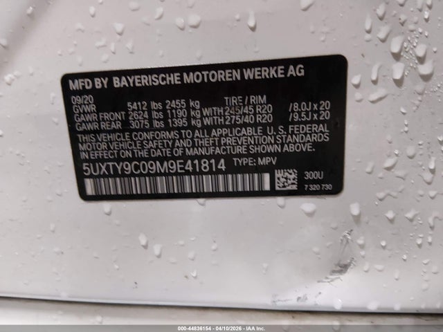 Aukcja sprzedaży 2021 Bmw X3 M40i, vin: 5UXTY9C09M9E41814, numer aukcji: 44836154