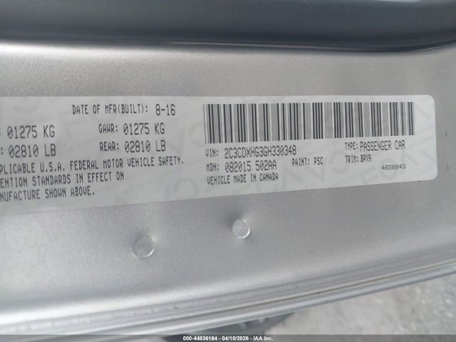 2C3CDXHG3GH330348 Dodge Charger Sxt