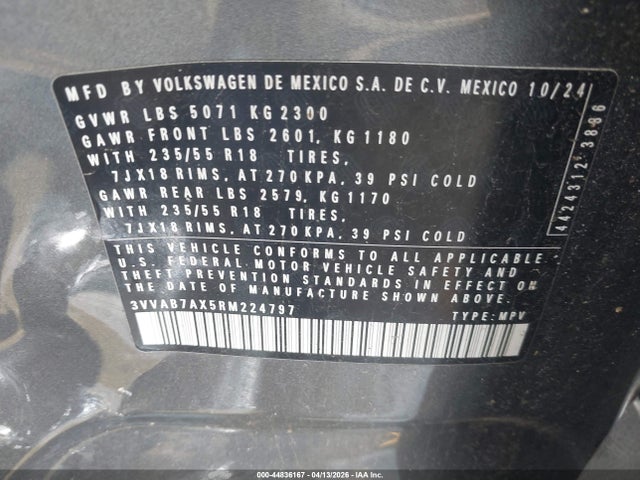 3VVAB7AX5RM224797 Volkswagen Tiguan 2.0t Wolfsburg Edition