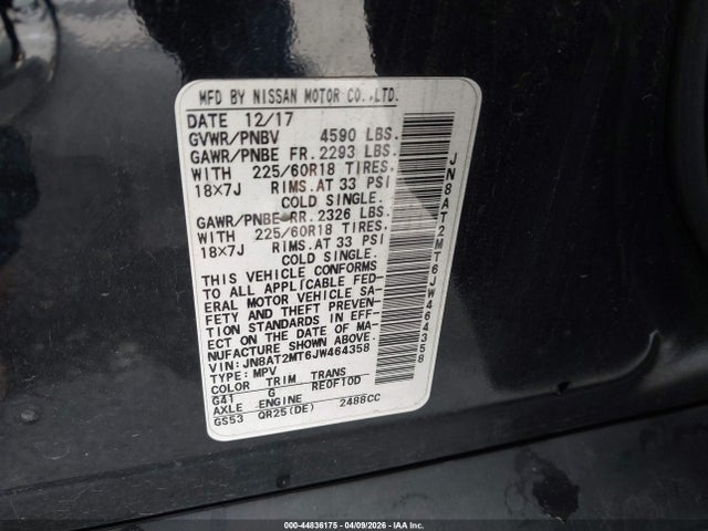 JN8AT2MT6JW464358 Nissan Rogue Sl
