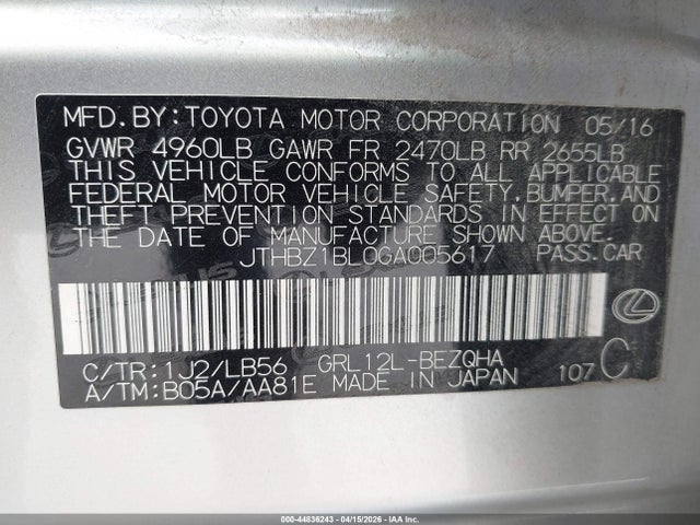 Продажа на аукционе авто 2016 Lexus Gs 350 F Sport, vin: JTHBZ1BL0GA005617, номер лота: 44836243
