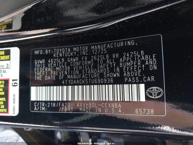 Toyota CAMRY LE 2026 4T1DAACK5TU690936 Image 9