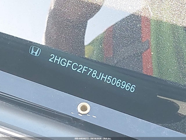 Продаж на аукціоні авто 2018 Honda Civic Ex, vin: 2HGFC2F78JH506966, номер лоту: 44836272