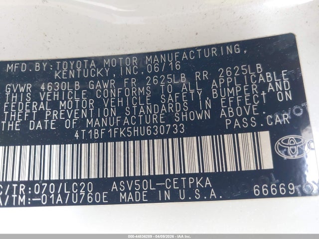Toyota CAMRY XSE 2017 4T1BF1FK5HU630733 Image 9