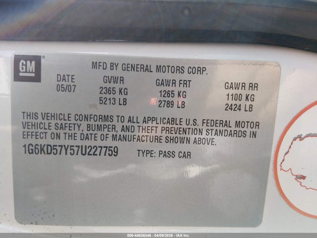 2007 CADILLAC DTS 1G6KD57Y57U227759 Photo 8