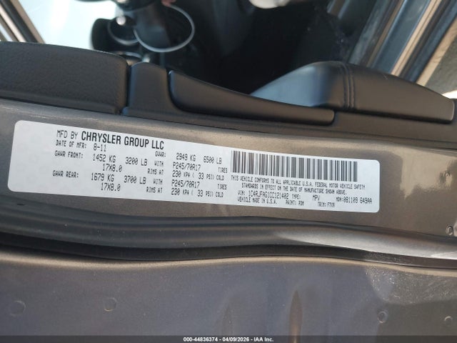 2012 JEEP GRAND CHEROKEE 1C4RJFAG1CC121402 Photo 8