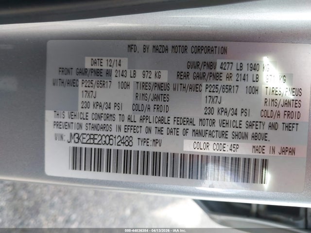 Aukcja sprzedaży 2016 Mazda Cx-5 Sport, vin: JM3KE2BE2G0612488, numer aukcji: 44836384
