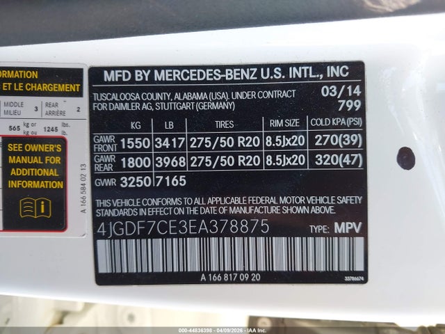 2014 MERCEDES-BENZ GL 450 4JGDF7CE3EA378875 Photo 8