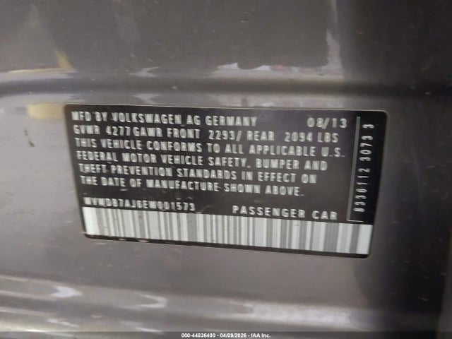 Продаж на аукціоні авто 2014 Volkswagen Golf 2.5l, vin: WVWDB7AJ6EW001573, номер лоту: 44836400